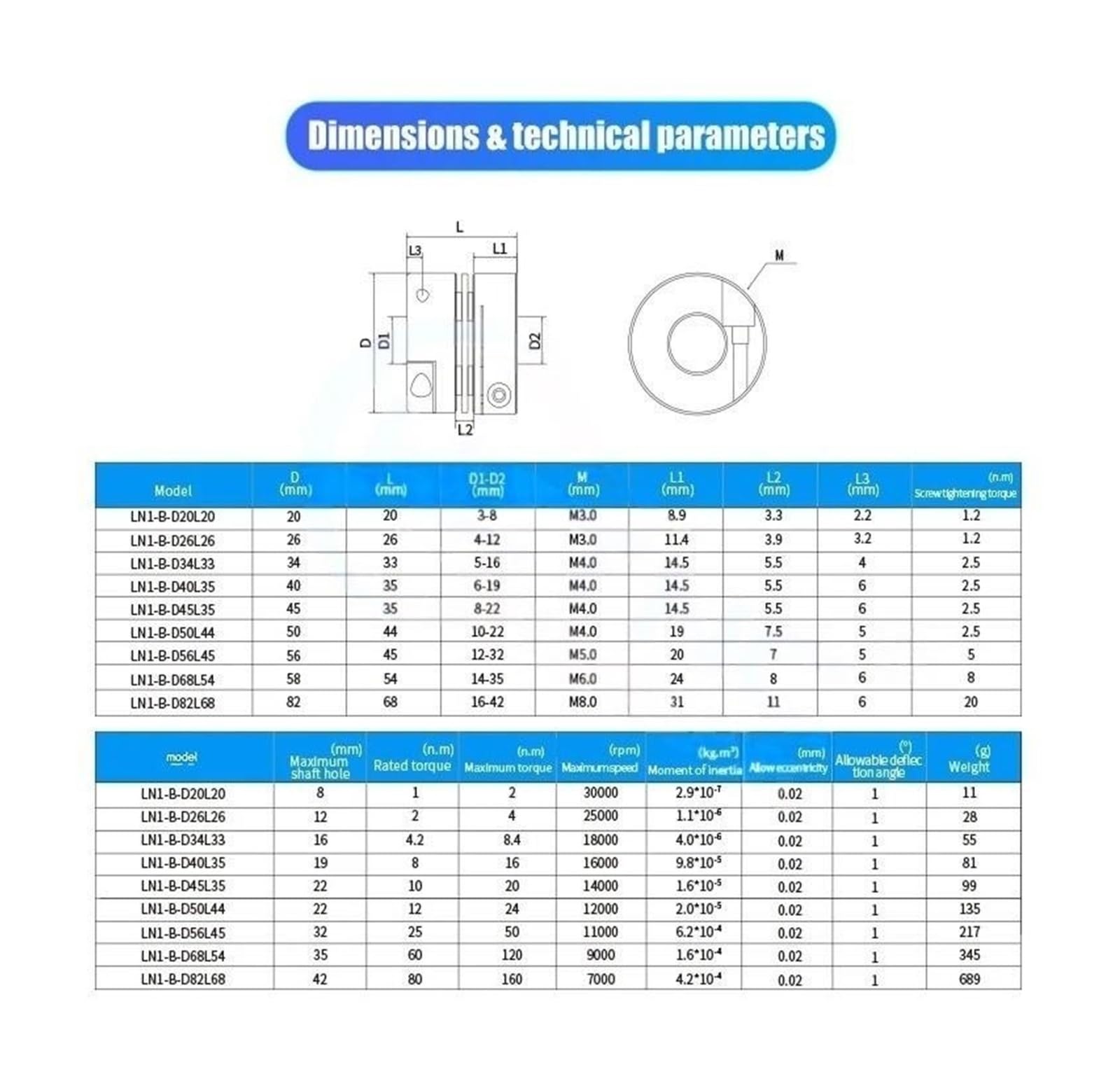 Kupplung LD2-B-D68L74 Kraftkoppler Getriebeteile Kupplung(14X32)