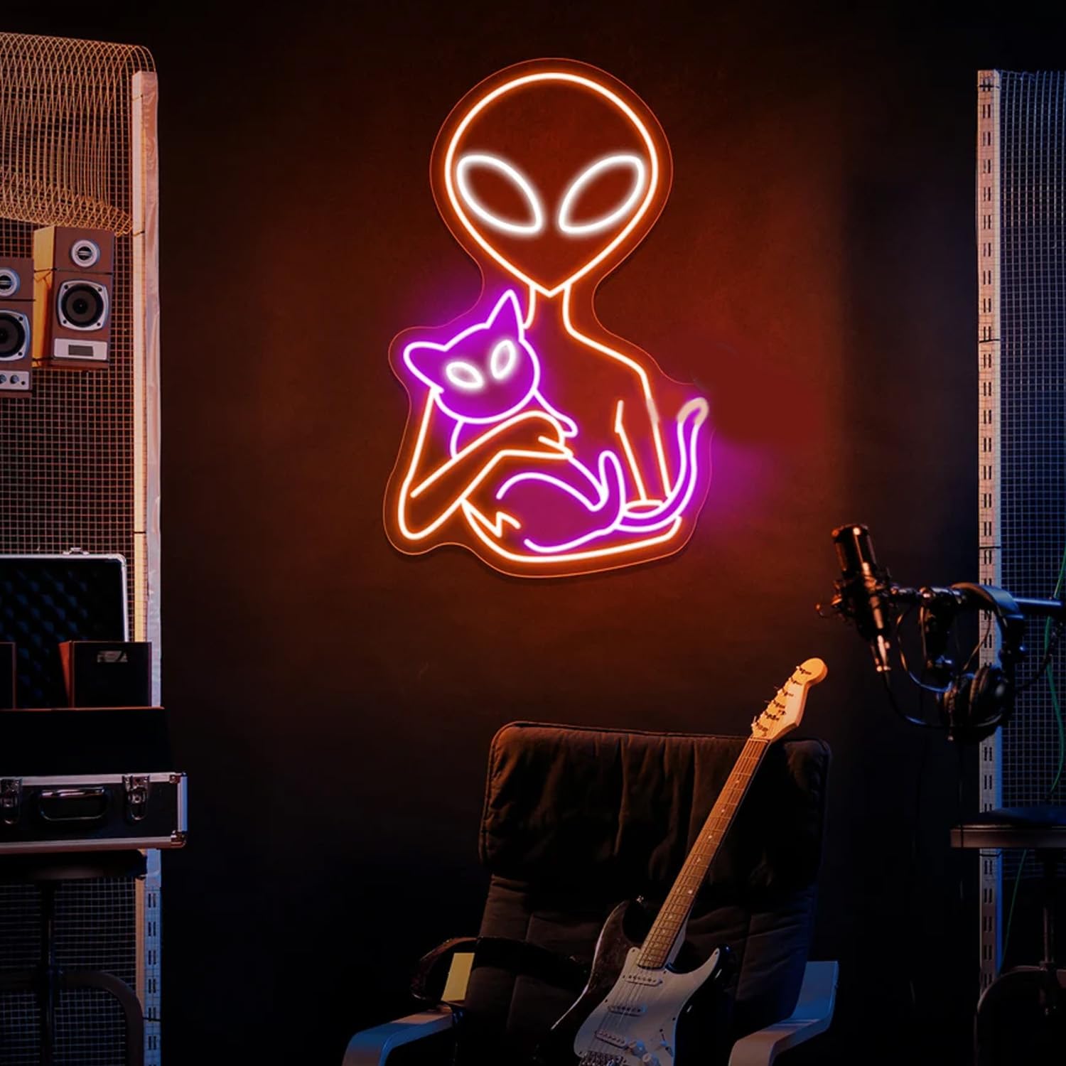 Alien Neon Sign Alien LED Light Alien Cat Neon Light Cat Neon Sign Aesthetic Room Decor Nursery LED Sign Custom Neon Sign UFO Neon Sign