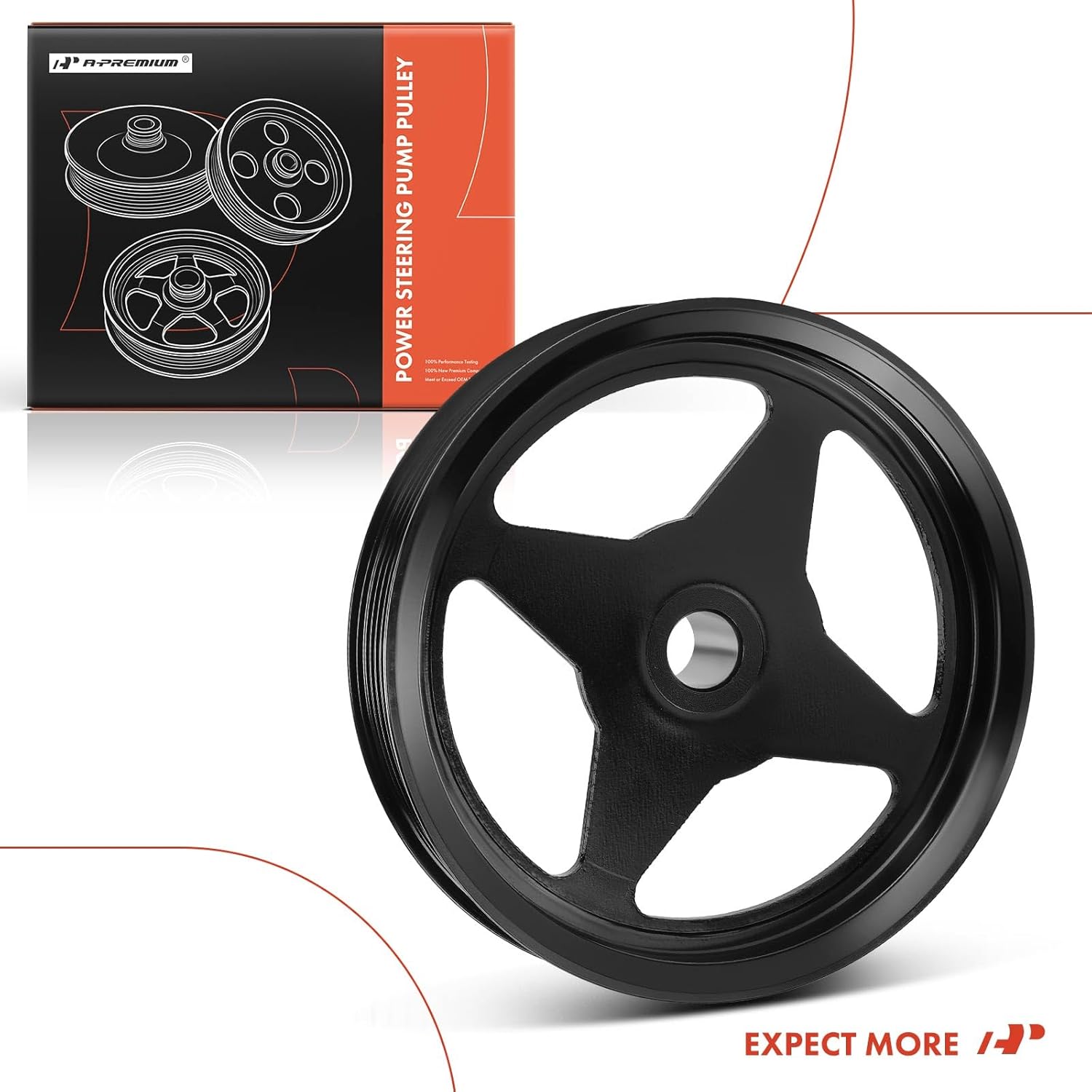 A-Premium Power Steering Pump Pulley Compatible with Ford Mustang 2005-2010, 4.6L