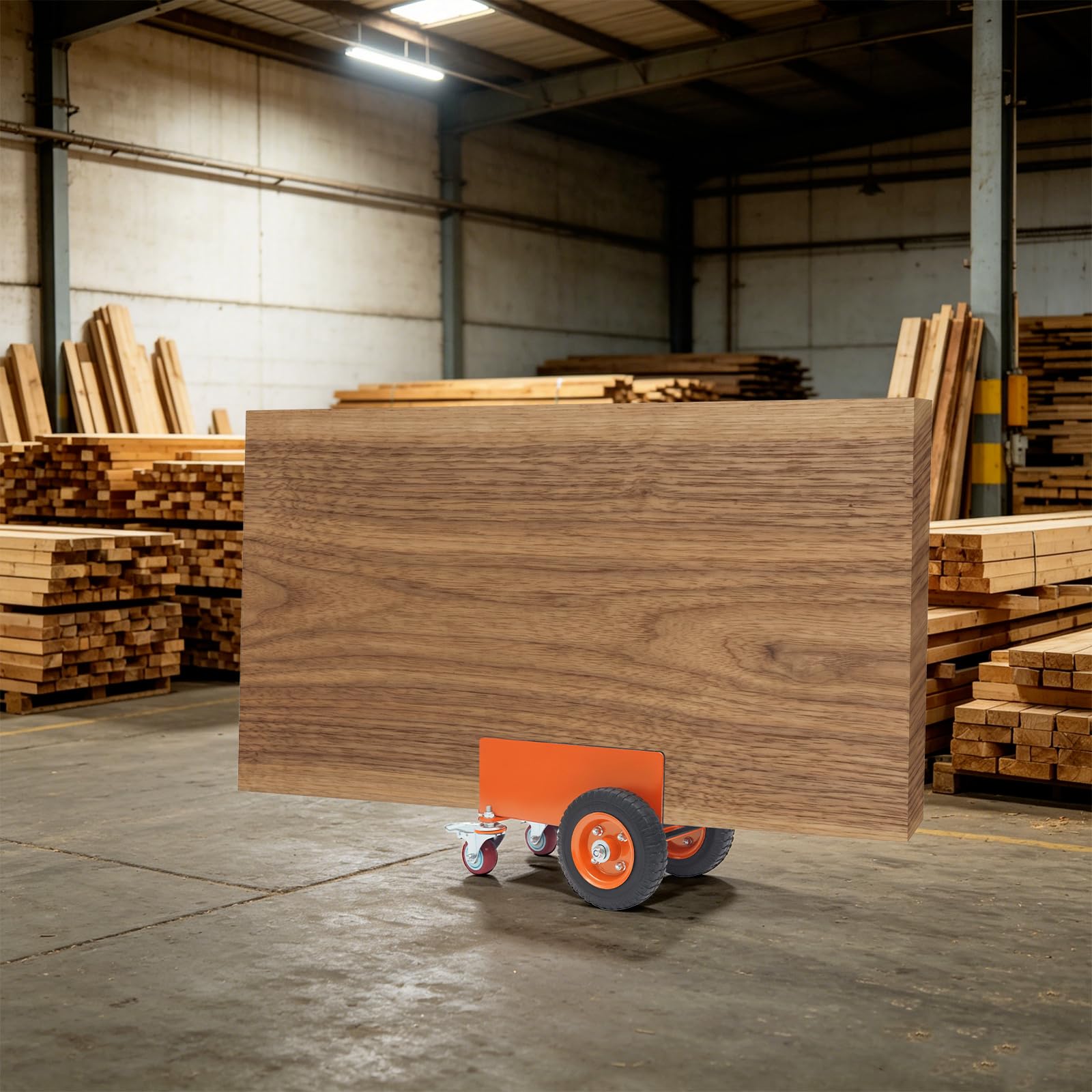 Carrello per lastre, 300 kg, pneumatici ad aria, carrello di trasporto per cartongesso | Carrello per lastre in acciaio, portata 300 kg, 2 pneumatici + 2 ruote, per cartongesso, legno, vetro, lamiera