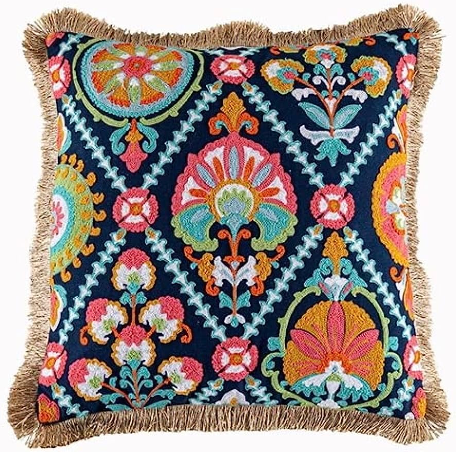 Funda de almohada decorativa de pavo real bordada de satén sedoso (derecha)