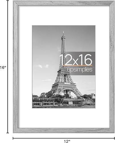Miniatura 6 de upsimples Portarretratos de 12 x 16 pulgadas, para exhibir fotos de 8.5 x 11 pulgadas con paspartú o de 12 x 16 pulgadas sin paspartú, marco para