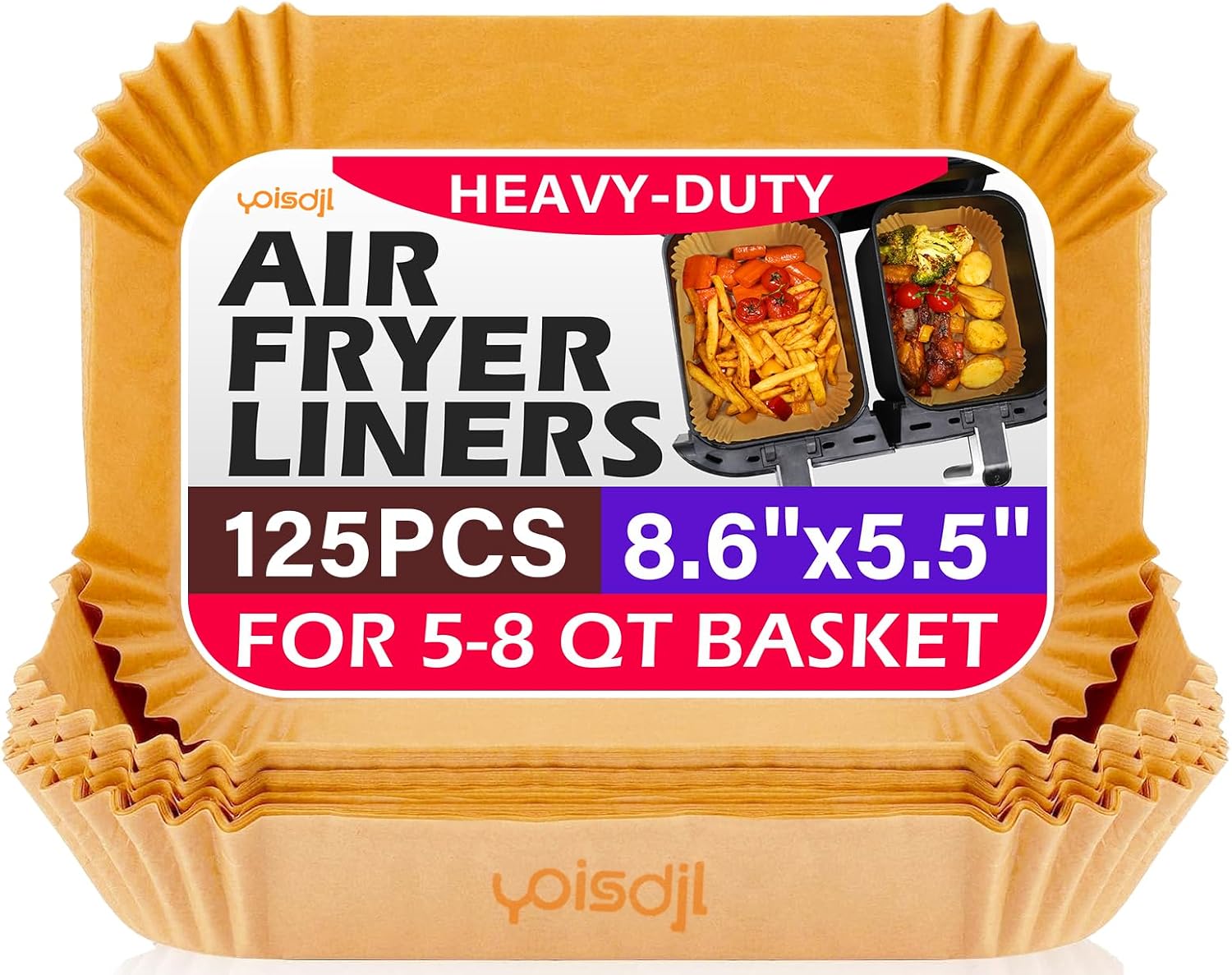200pcs Air Fryer Liners Disposable, Air Fryer Liners, 8.7" Square Parchment Disposable Paper Liner for Air Fryer, Parchment Paper, Baking, Roasting and Microwave