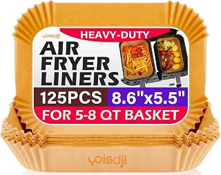 Air Fryer Liners Disposable, Air Fryer Liners,125PCS Rectangle 8.6x5.5 In Parchment Paper For Ninja DZ201 DZ401, Airfryer Liners Non-Stick And Oil Proof Food Grade Ninja Air Fryer Accessories