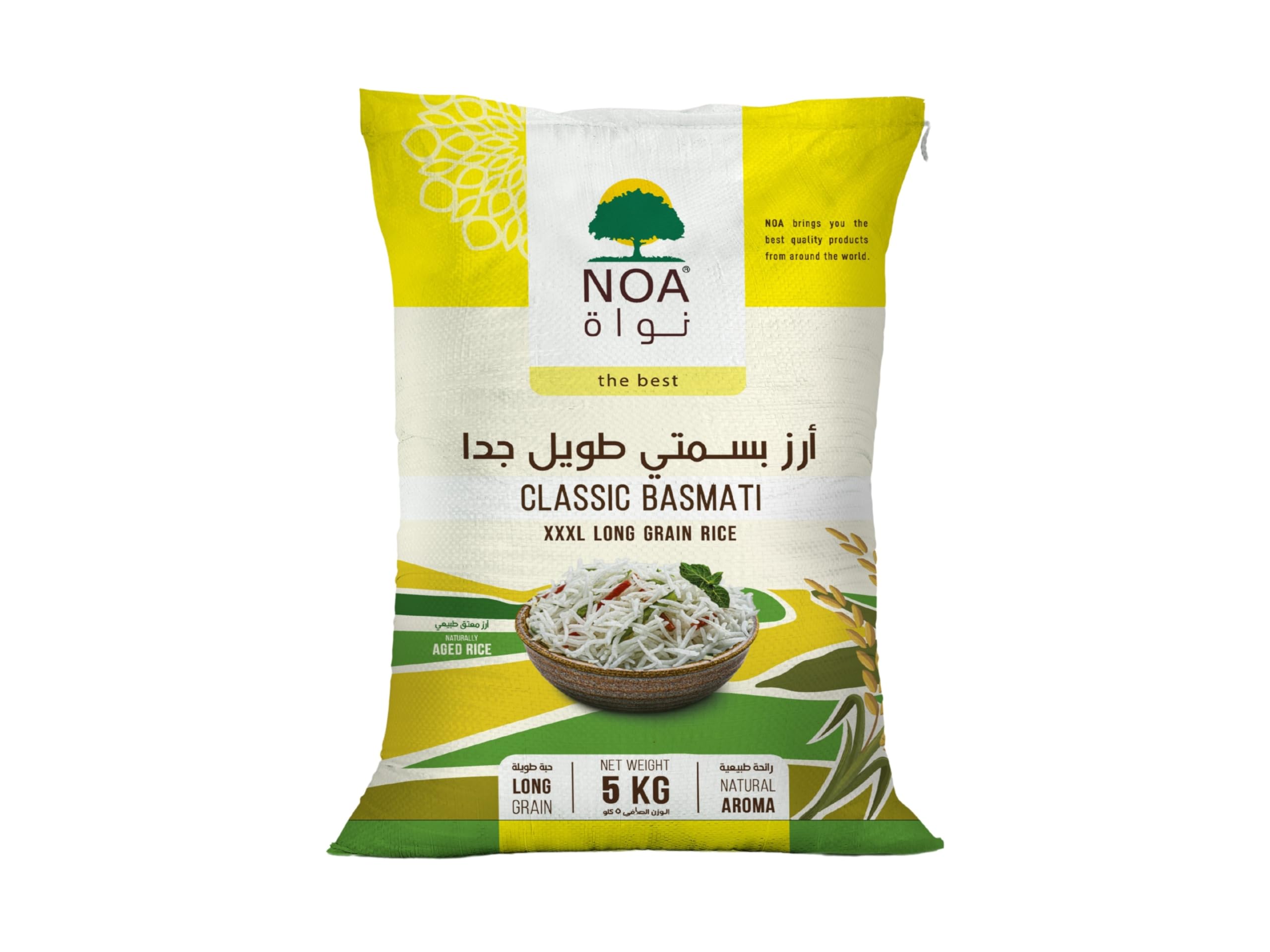 NOAClassic Basmati Xxxl Long Grain Rice, 5 Kg