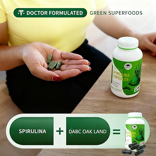 Miniatura 6 de 3 botellas de cápsulas de espirulina, suplemento de espirulina premium, apoya el sistema inmunológico, corazón saludable, vegano, sin gluten, rico