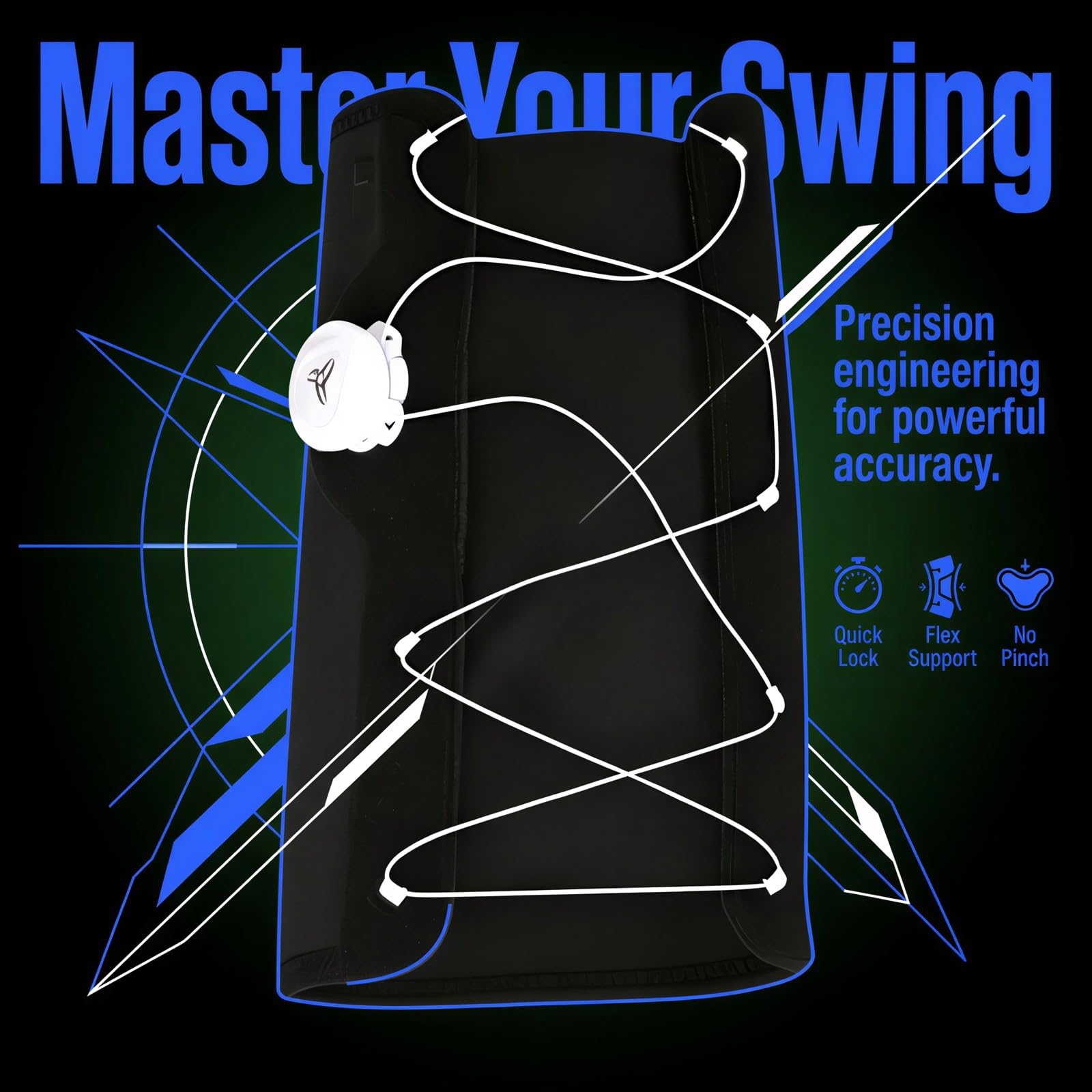 Golf-Schwung-Trainingshilfe und Ellenbogenbandage mit Schnellverriegelungsknopf, 9,1 Zoll starres Golf-Arm-Band mit 4 Stahlstreben, Formstütze für 9,4 bis 11,0 Zoll Arm für bessere Schwungmechanik