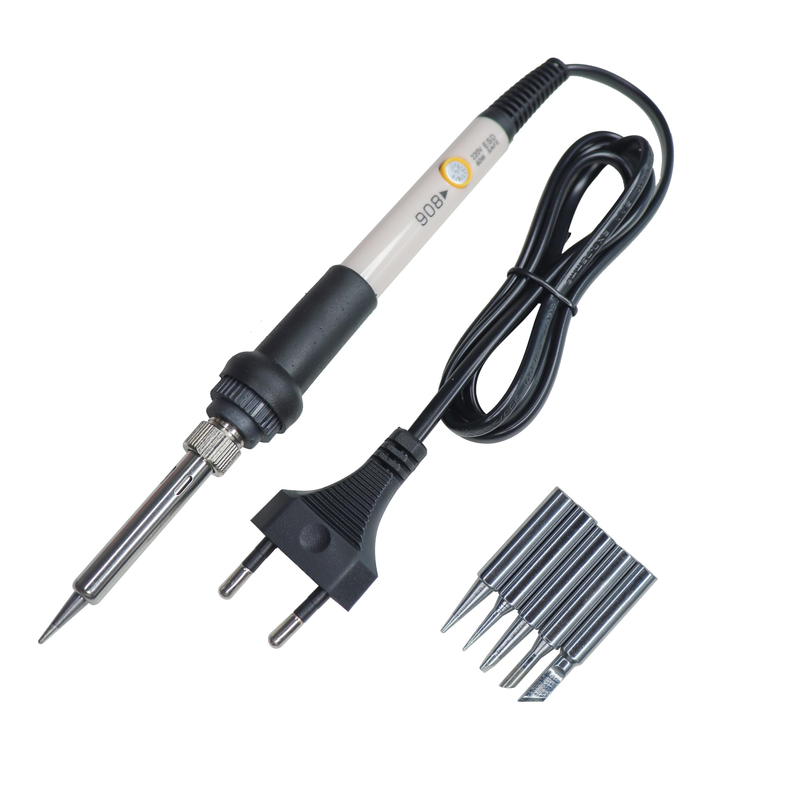 Electronic Spices 908 220V 60W Soldering Iron with Adjustable Temperature controler button with 4 Multi Function Tip (B0CN8XQMZS) Amazon Price History, Amazon Price Tracker