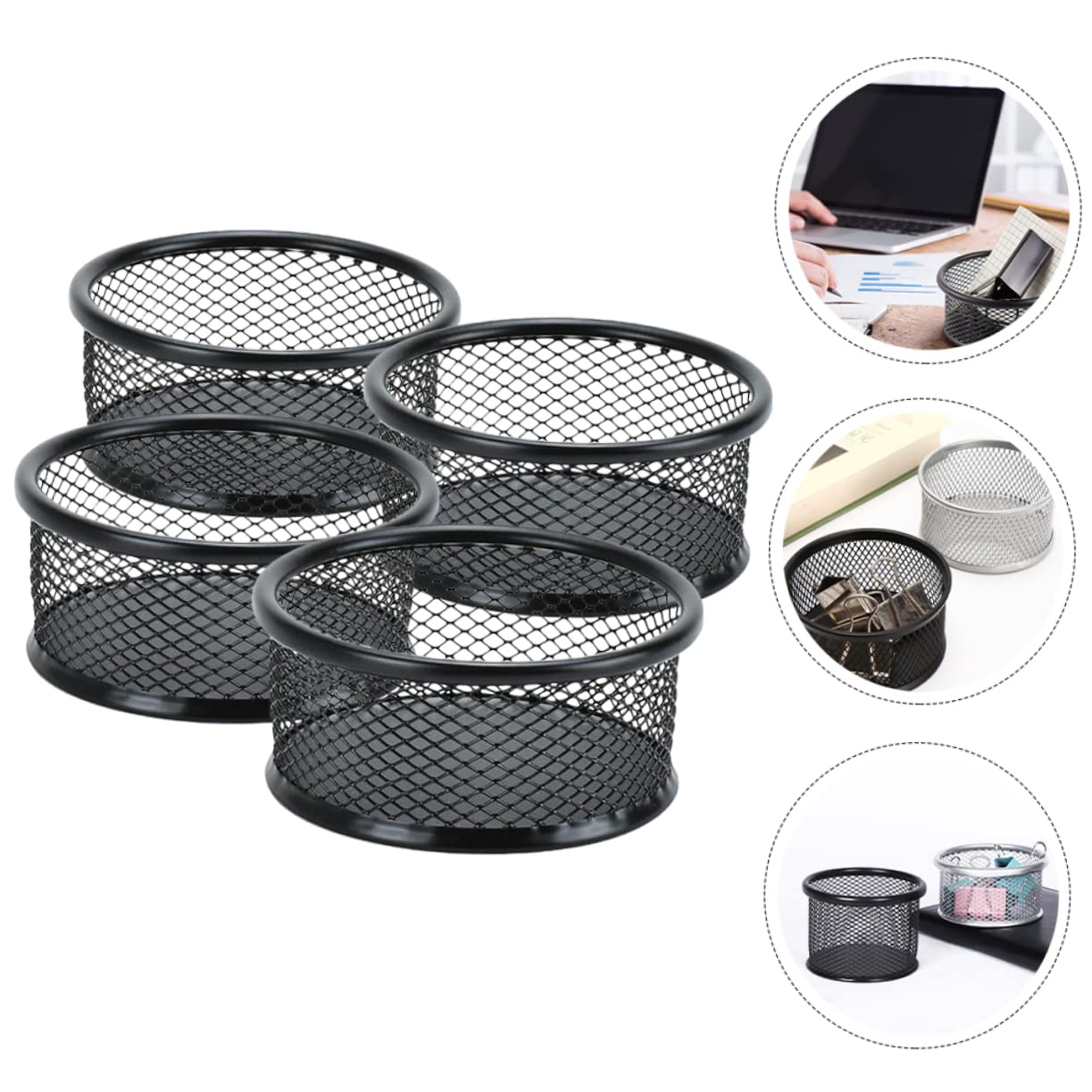 GANAZONO 8-piece Mesh Paper Clip Holder Iron Clip Organizer for Office Desk School Mesh Paper Containers