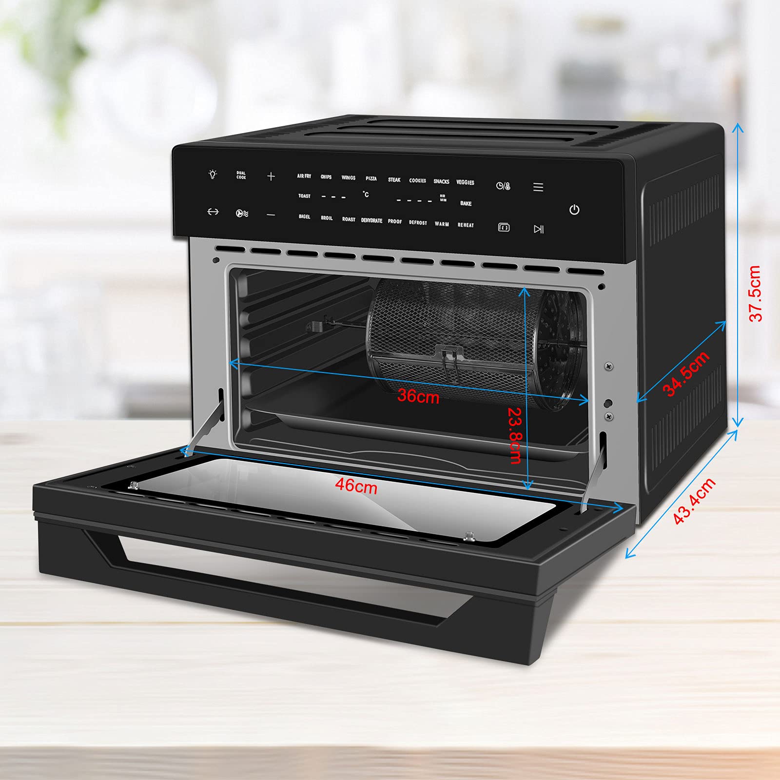 LLIVEKIT Air Fryer Oven with Rotisserie Mini Oven 30L Large Family Size