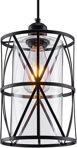 Lámpara cilíndrica para colgar, Negro