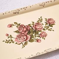 Vista 2 de YOLIFE Ceramic Rose Serving Tray, Decorative Platter for Tea Party - 13.5 inch