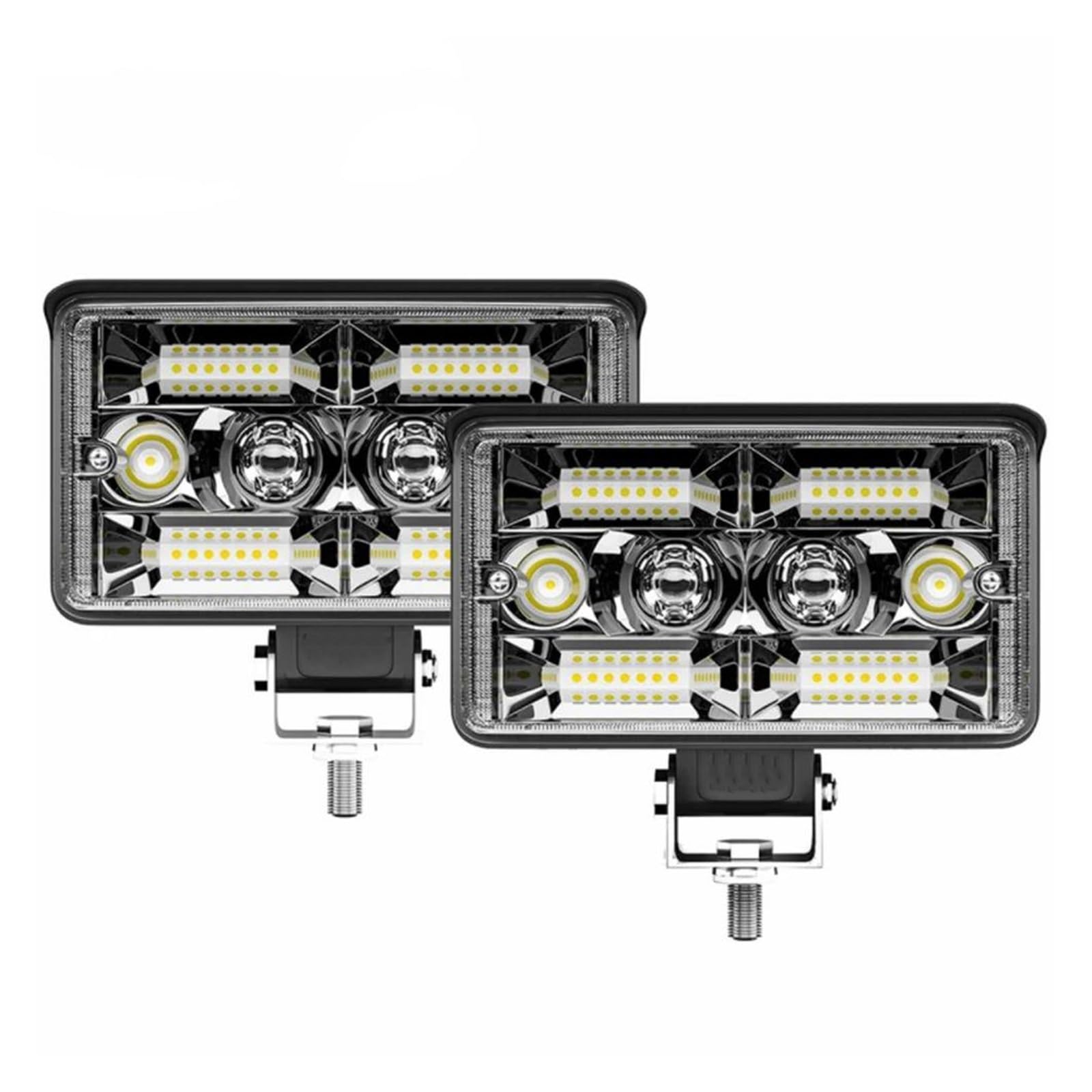 Barra Luz LED 4 Pulgadas Para Coche Foco Todoterreno Amarillo Y Blanco Trabajo Para Camión Tractor 4x4, Barco Faro Antiniebla 12v 24v Cubiertaconjunto Faro Coche