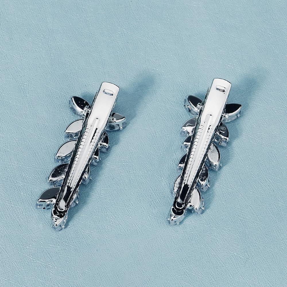 Wekicici Rhinestone Hair Clips Silver Crystal Hair Barrette for Women Crystal Wedding Bridal Hair Clip Decorative Hair Accessories Jewelry for Party Prom (Silver) - Image 5