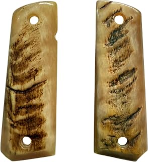 Pistol Grips for 1911, Full Size Frame Goverment/Commander, Natural Materals Bone, Horn, Resin, Ram, Buffalo, Handgun Replacement Parts, Tactical and Durable