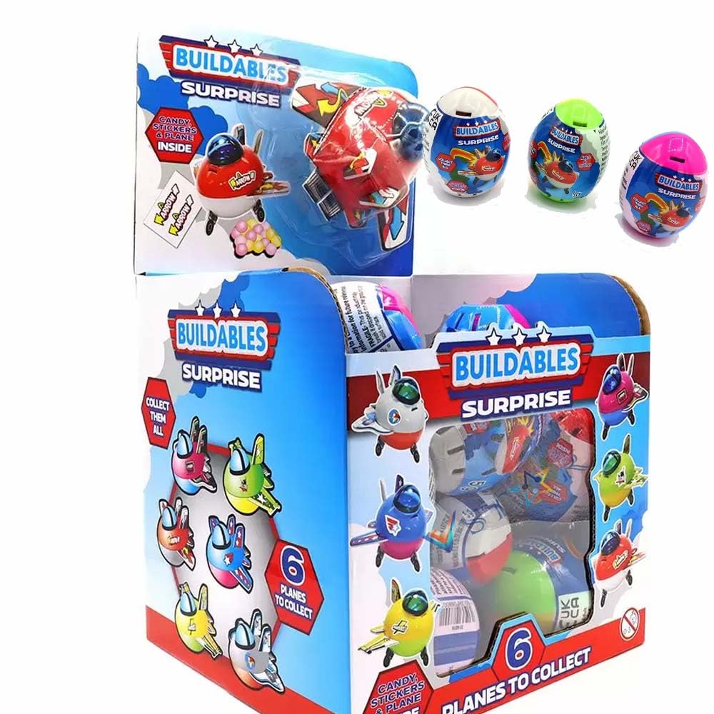 VSTAR Buildables Fruit flavour Candy Sweets with Surprise Racing Car & Air Toy and Stickers 5g (Pack of 18, Air Surprise)