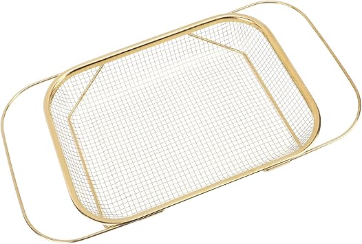 Expandable Stainless Steel Over The Sink Colander Strainer Basket Easy to Kitchen Gadget for Busy Families (Golden)