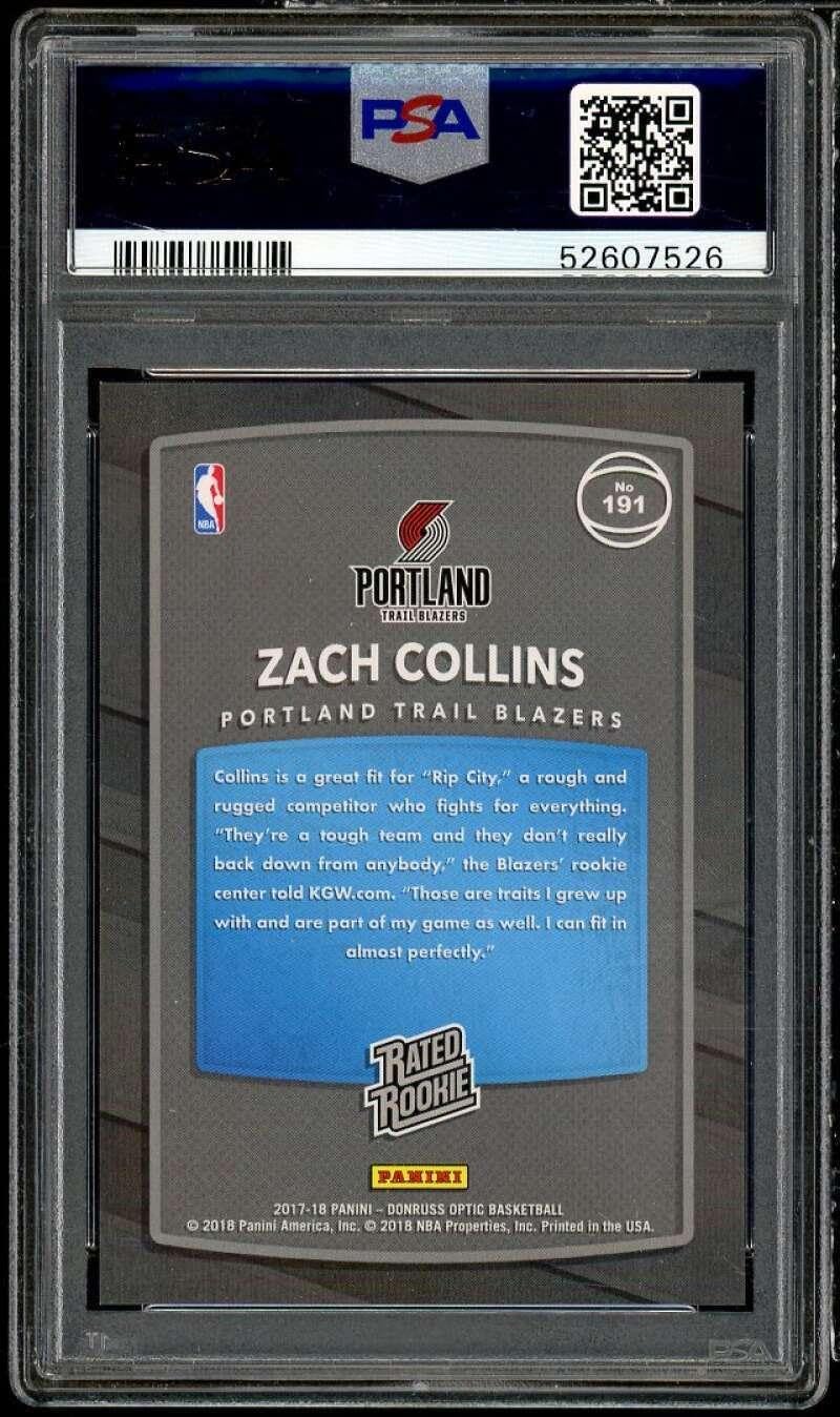 Zach Collins Rookie Card 2017-18 Panini Donruss Optic Shock #191 PSA 9 - Basketball Slabbed Rookie Cards