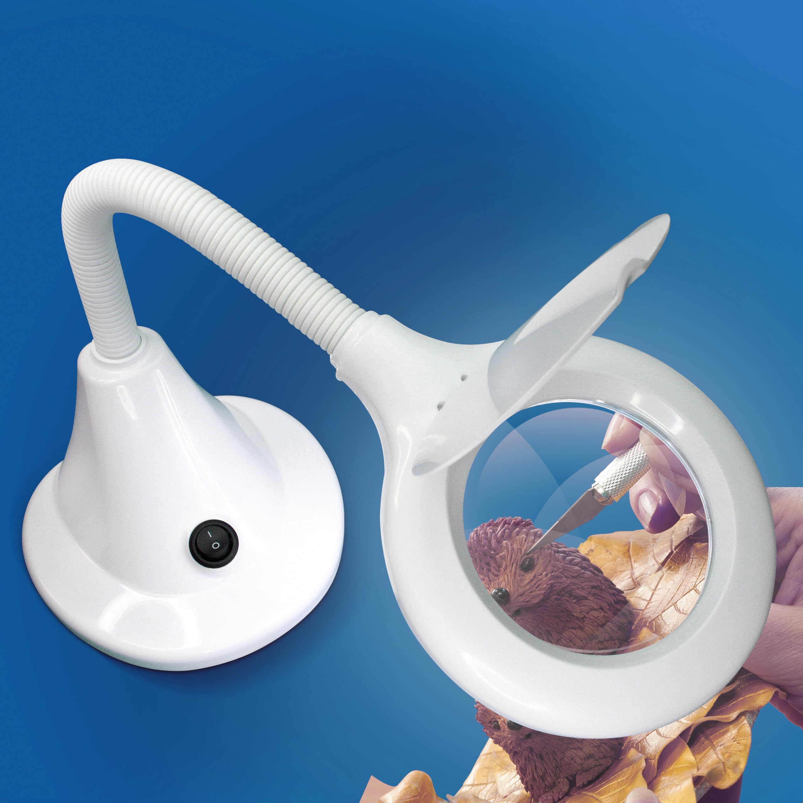 Lightcraft Lampe Loupe Compacte avec Cou Flexible - Objectif 100mm Grossissement 1.75x 18 LEDs - Loisirs, Artisanat, Electronique et Beauté