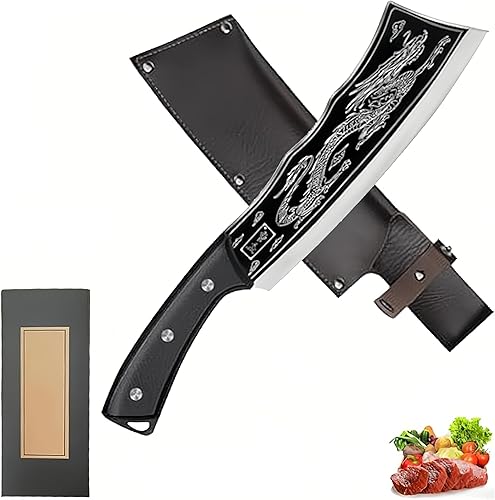 Miniatura 1 de Cuchillo de asesinato de dragón hecho a mano, cuchillo de asesinato de dragón, cuchillo de dragón negro, cuchillos de cocina de acero inoxidable de