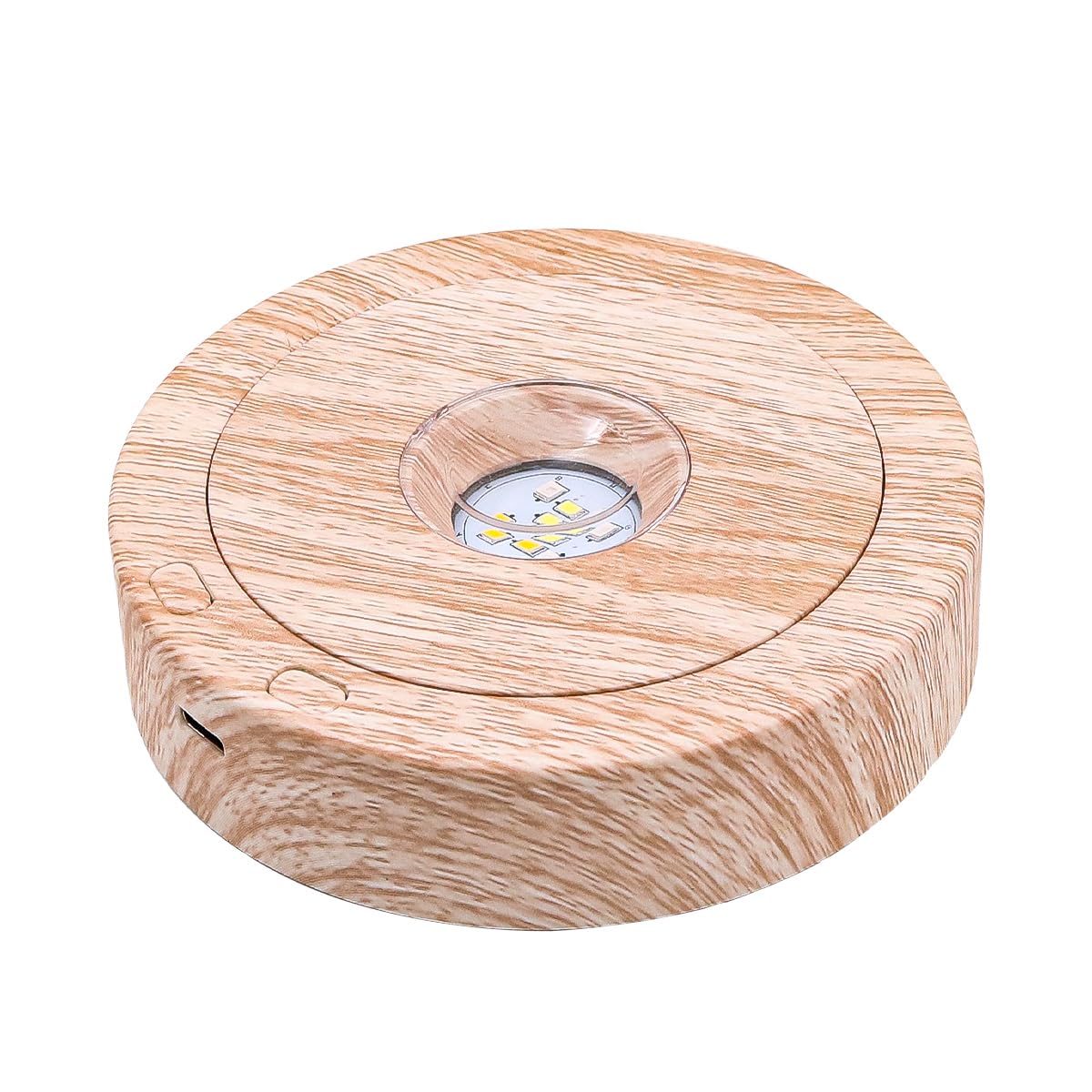 Tiardey Round Rotatable LED Light Base 8 Light Modes Display Stand Desktop Display Base Stand for Crystals Glass Art