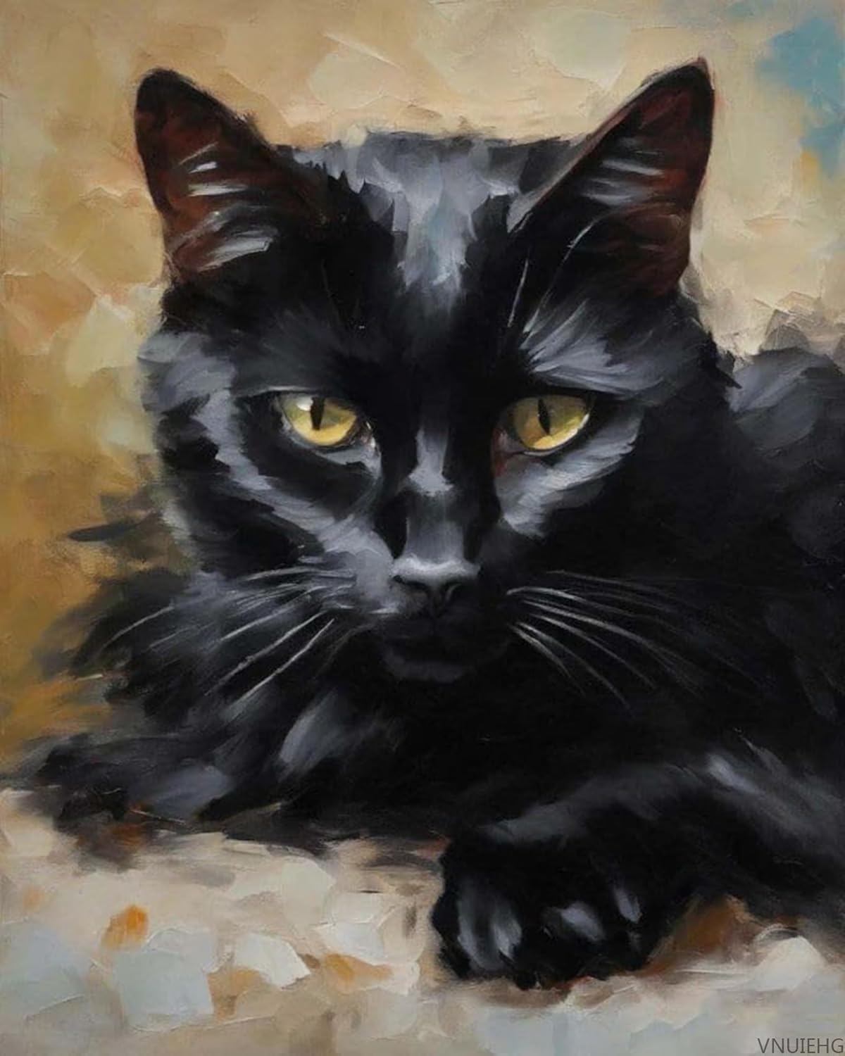 VNUIEHG Paint by Numbers for Adult Tuxedo Cat Black Cat Animal DIY Canvas Oil Painting Kit for Adults with Paintbrushes Acrylic Pigment Drawing Paintwork 16x20 Inch
