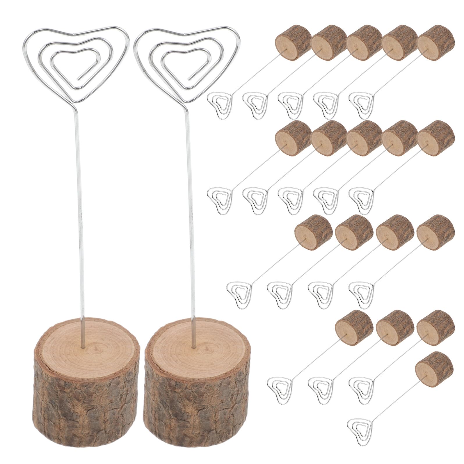 20 Stück Rustikale Holz Tischkartenhalter Baumstumpf-design Handmade Holz Kartenhalter Platzkartenhalter für Hochzeit Party Tischdekoration und Memo Fotohalter