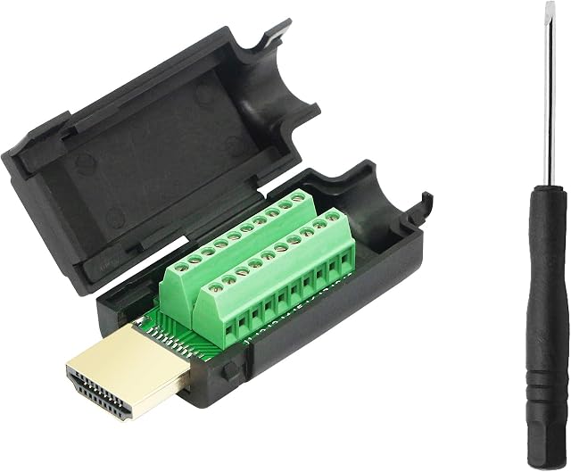 YAODHAOD HDMI Adapter Signals Terminal, Breakout Plastic/Metal Cover Terminal Breakout Board Connector,HDMI Screw Terminal Block Adapter