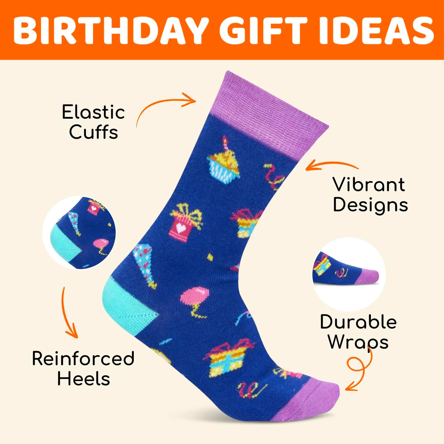 HAPPYPOP Birthday Gifts Ideas - Socks for Girls Boys Kids Age 3-12 with Greeting Card - Image 5