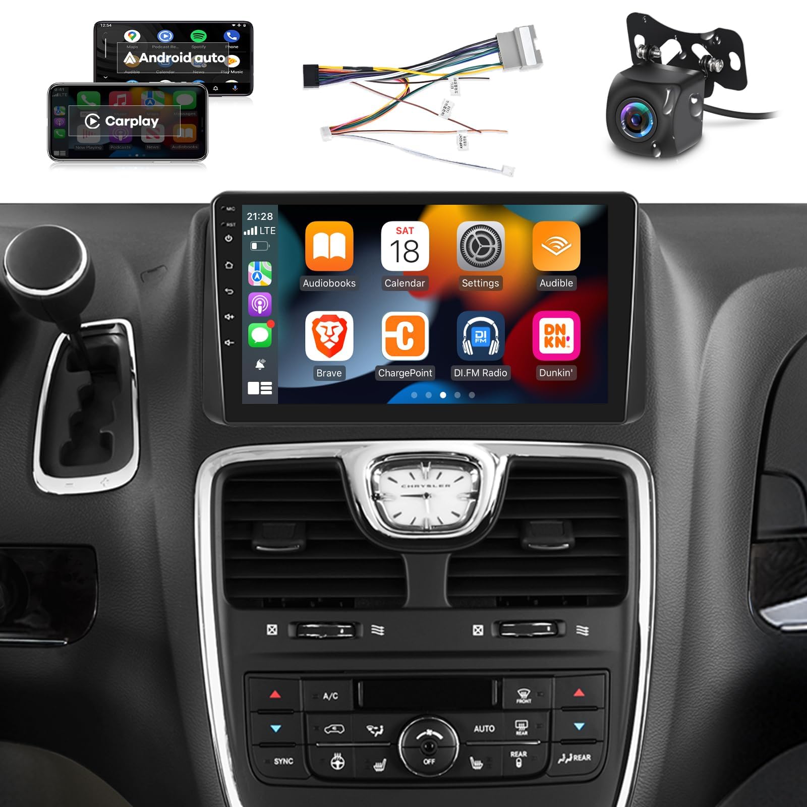 ESSGOO 9" Android 13 Car Stereo For Dodge Grand Caravan 2011-2020 – GPS, Carplay