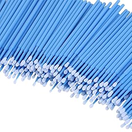 Tbestmax 500 Pcs Micro Applicator Brush, Micro Swabs, Disposable Eye Lashes Mascara Wands for Eyelash Extension - Crystal Pink