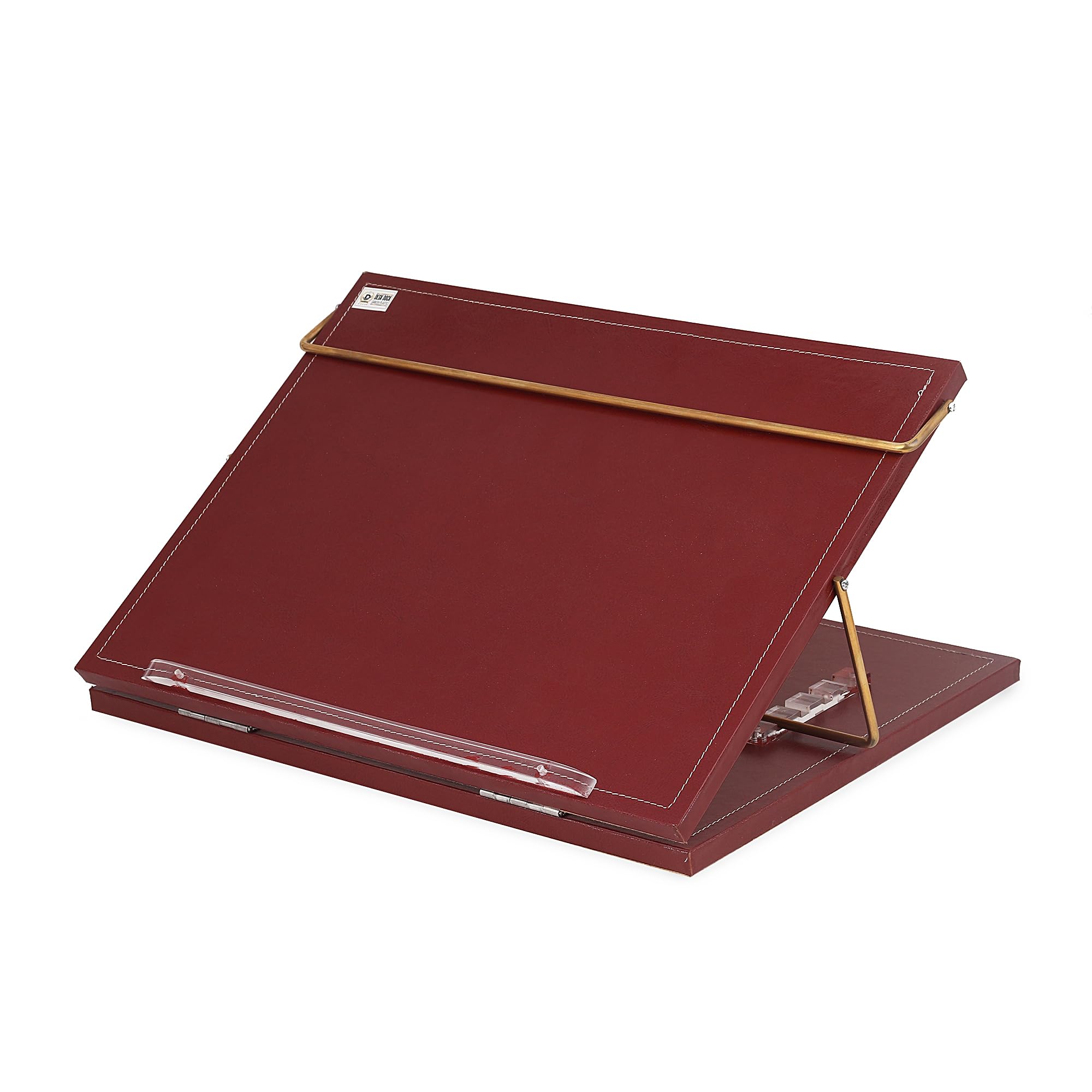 Leather Table Top Elevator for Writing, Laptop Elevator Study Table Foldable Work from Home Table Adjustable Writing/Sketching/Drawing Table top (15x21 Inchs, Brown)