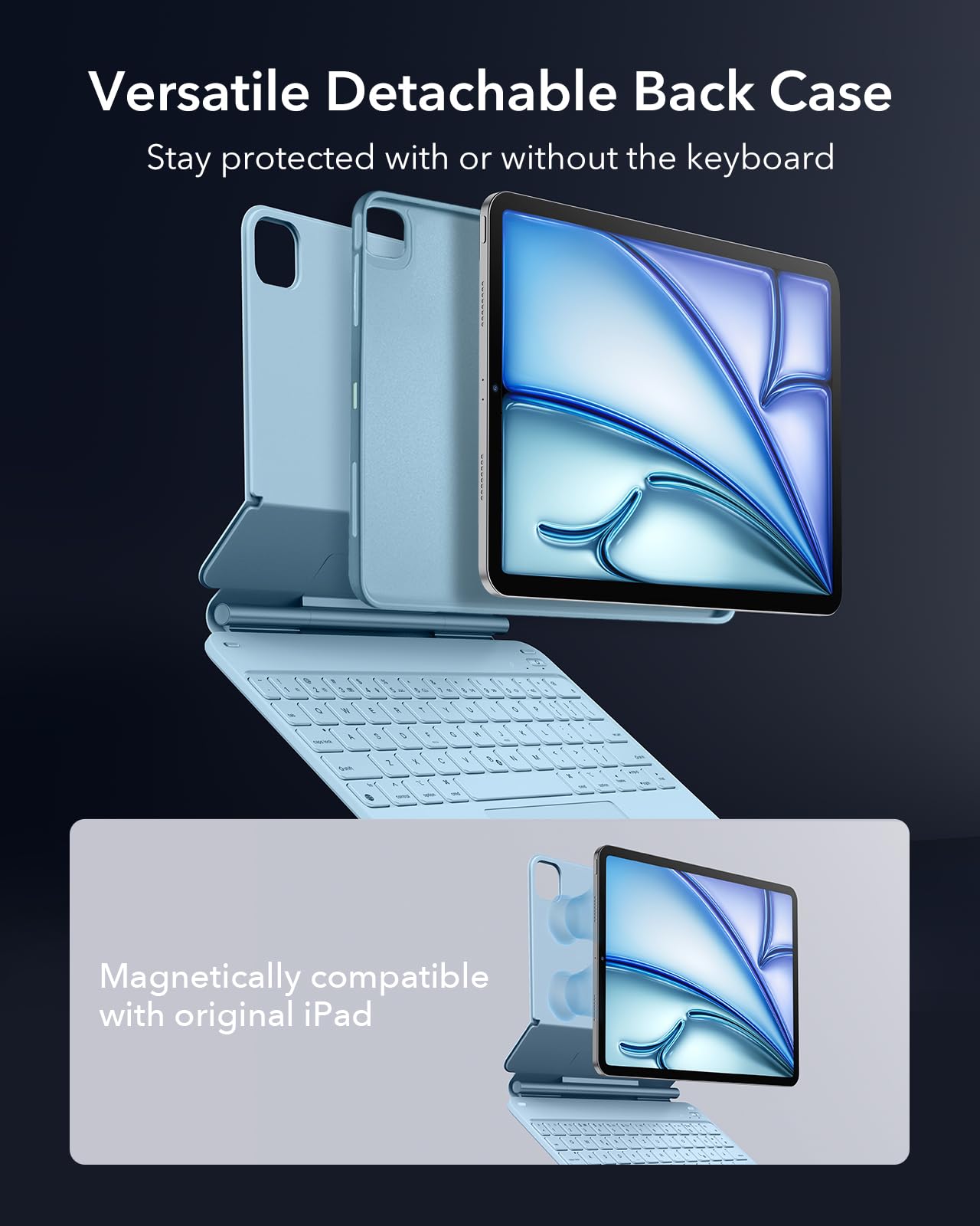 Amazon.com: ESR for iPad Air 11 Inch Case with Keyboard M4/M3/M2