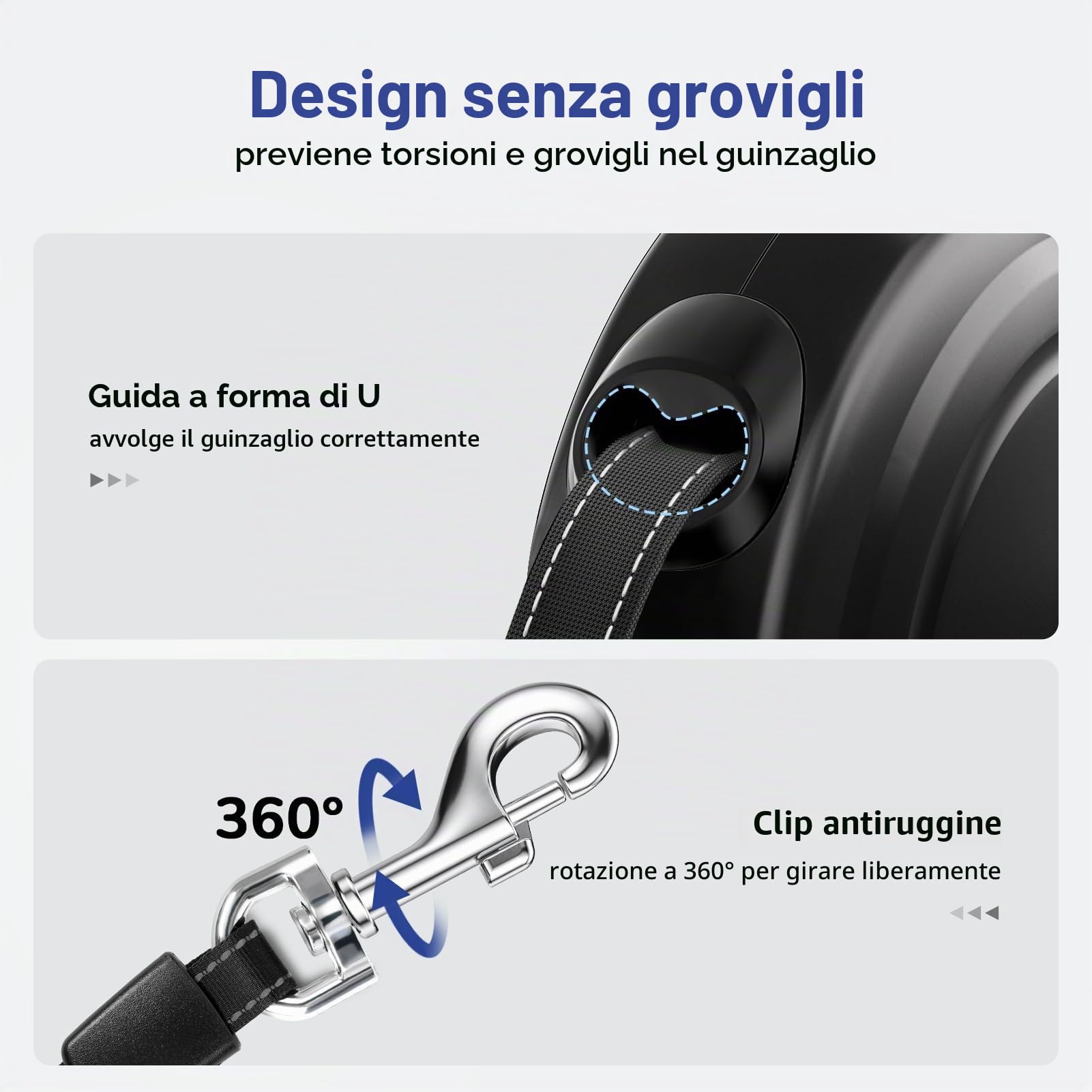 Pecute Guinzaglio Retrattile per Cani 10M (Fino a 50 Kg), Guinzaglio per Cane con Guinzaglio Esteso Senza Grovigli a 360°, Impugnatura Antiscivolo e Pulsante di Freno Rapido,Verde