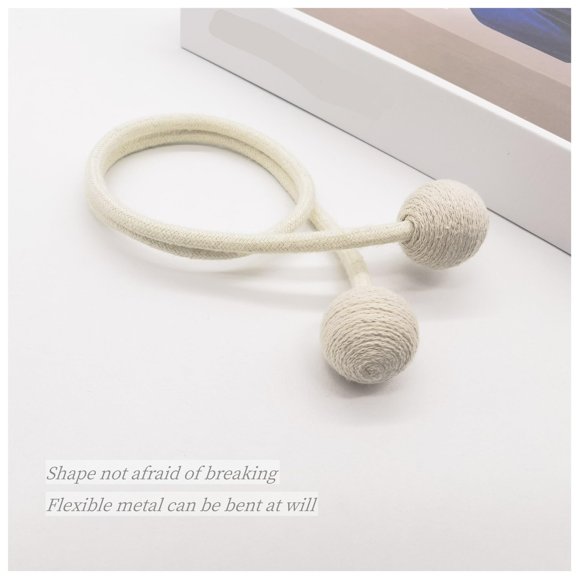 Embrasses de Rideaux en Boules Bois fabriquées à la Main, 2 pièces, décorations Simples, adaptées aux Salon et Chambre Coucher pour Maison