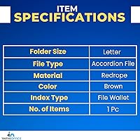 Vista 7 de 1InTheOffice Expanding File Wallet with Flap and Cord Closure, 5-1/4" Expansion, Letter Size, Redrope, 2 Pack