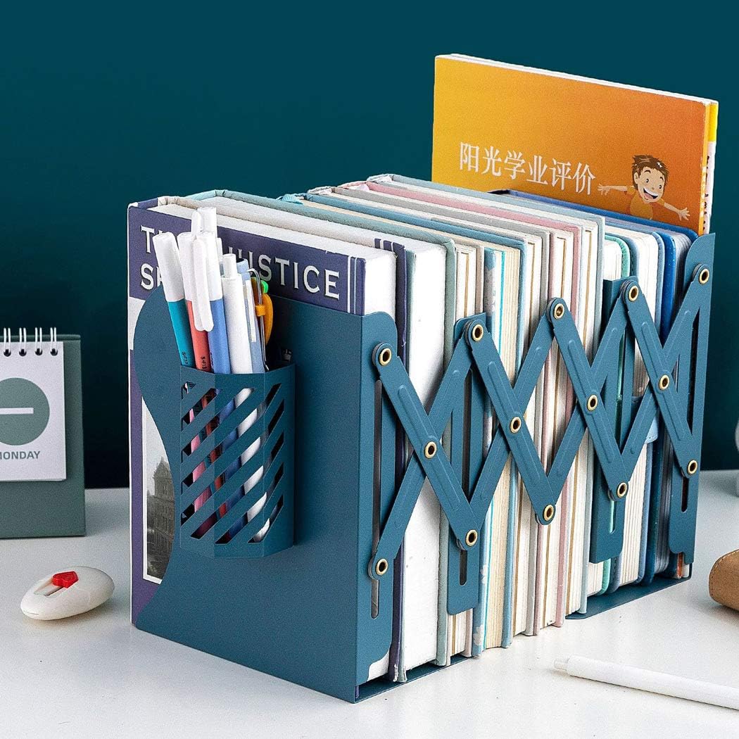 SIPLIV Retractable Bookends Come with Pen Holder - Image 4