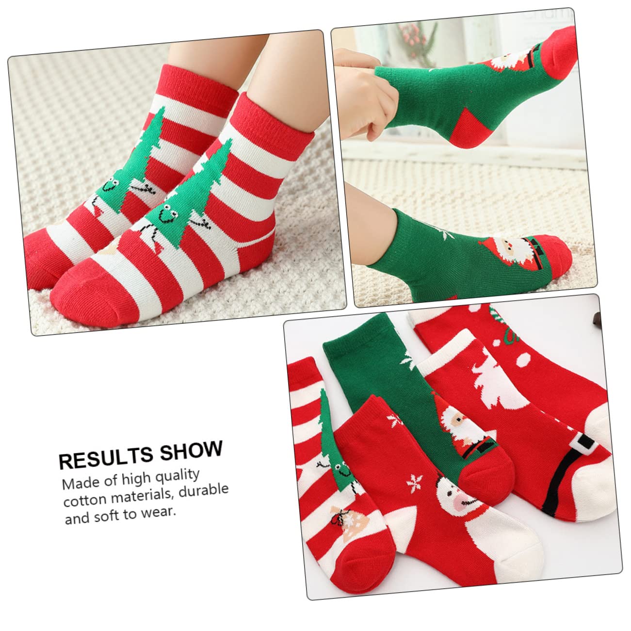 VANZACK 5pares Medias de Navidad para Calcetines de Algodón Cálidos de Calcetines Navideños de Dibujos Animados para Fiestas de Navidad