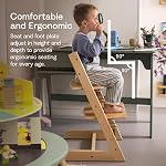 Tripp Trapp Chair from Stokke, Natural - Adjustable, Convertible Chair for Toddlers, Children & Adults - Convenient, Comfortable & Ergonomic - Classic Design