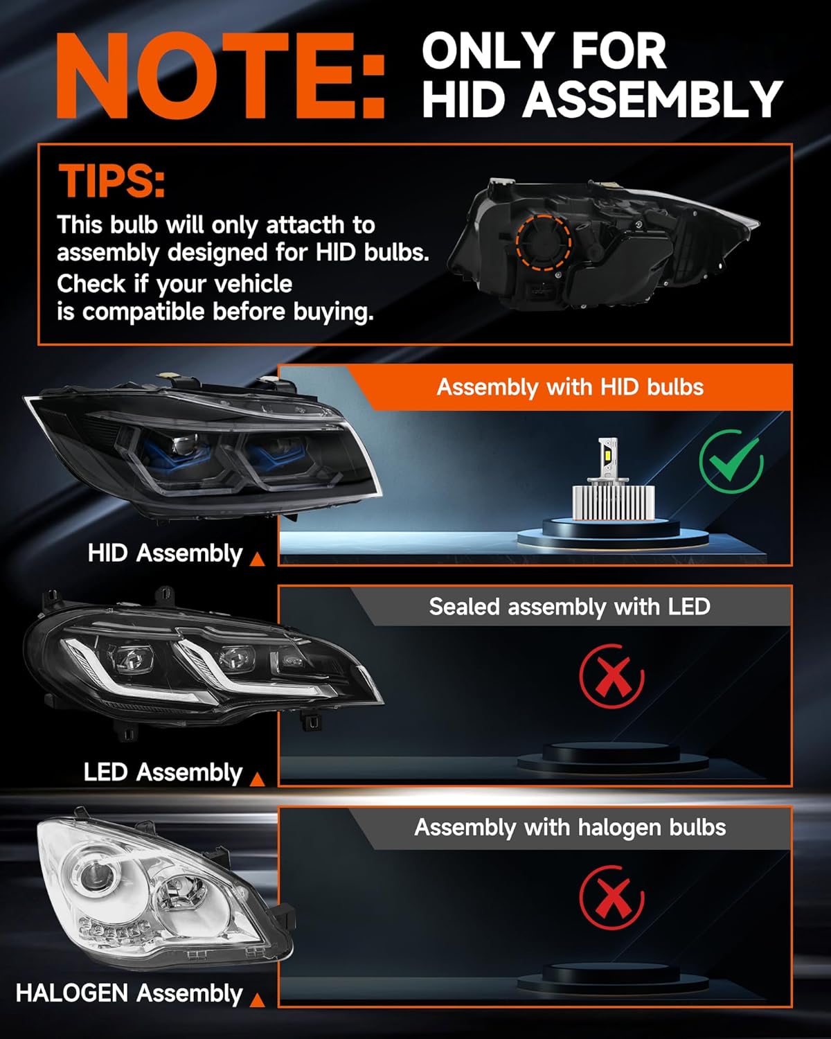 Fit for Chevy 2016-2018 Silverado 1500 LT LTZ LS WT 2018-2021 Equinox Xenon HID Light Replacement, 24000LM 600% Brightness D5S HID Bulbs, 6000K Cool White, Pack of 2