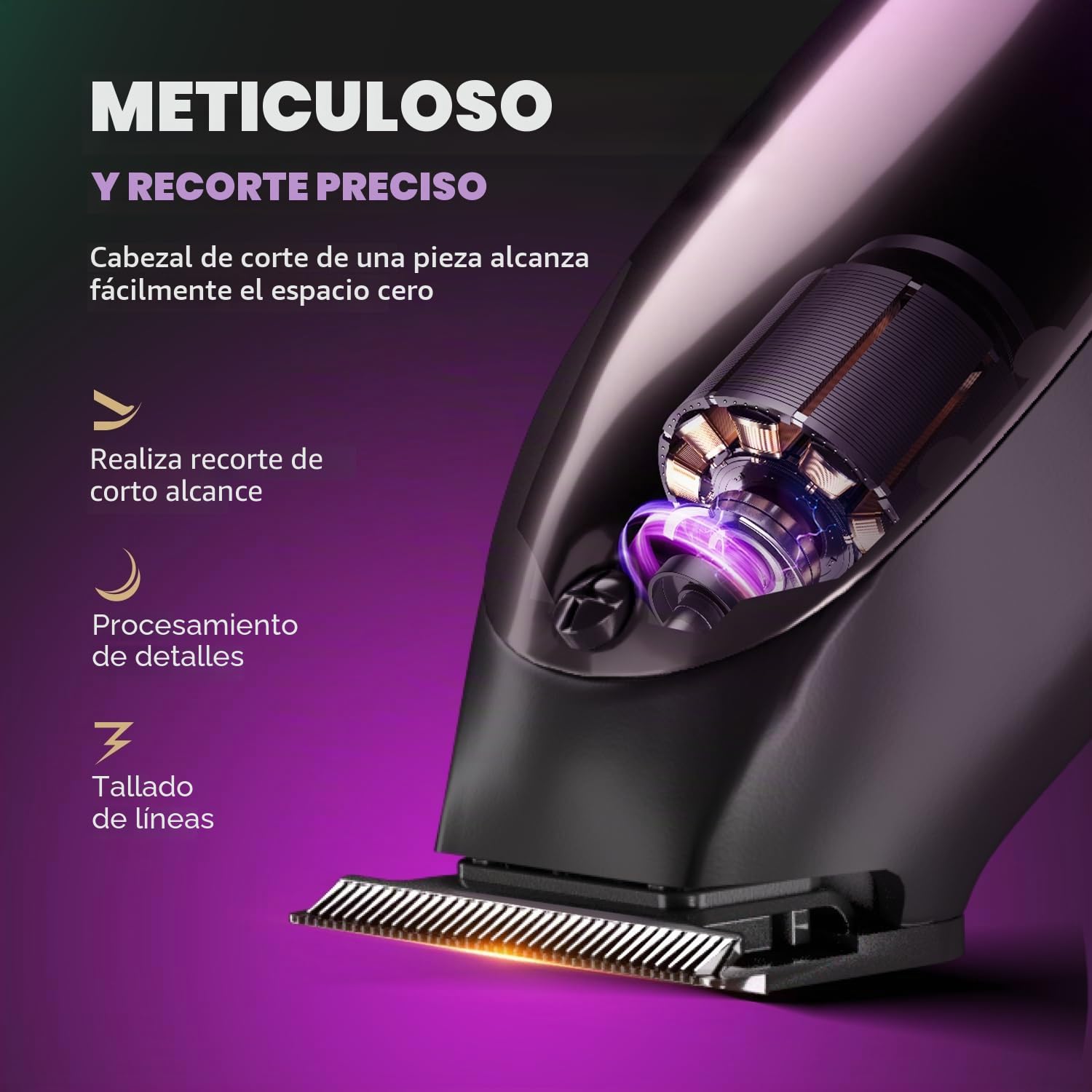 SUPRENT Pro - Cortacésped para hombre profesional – Recargable para el pelo – Cortacésped de hoja en T – Cero brecha corte preciso recortador inalámbrico – DIY personalizable