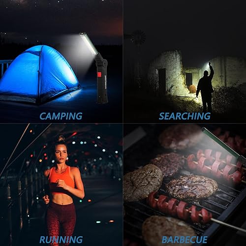 Miniatura 8 de Luces LED recargables para hombre, herramientas automotrices para papá, luz de trabajo inalámbrica con base magnética, rotación de 360, 5 modos de