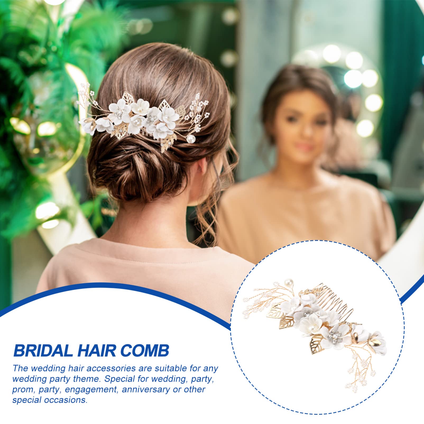 Abaodam Bridal Hair Comb Crystal Rhinestone Wedding Hair Comb Headdress for Bride Bridesmaids Special Occasion Accessories - Image 2