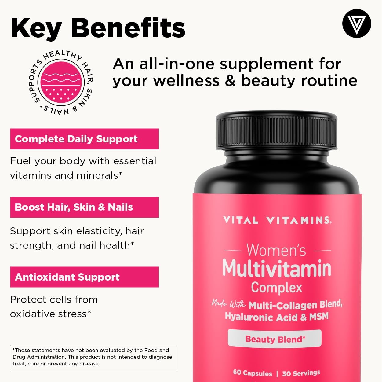 Vital Vitamins Multi Collagen Capsules + Women's Multivitamin Complex