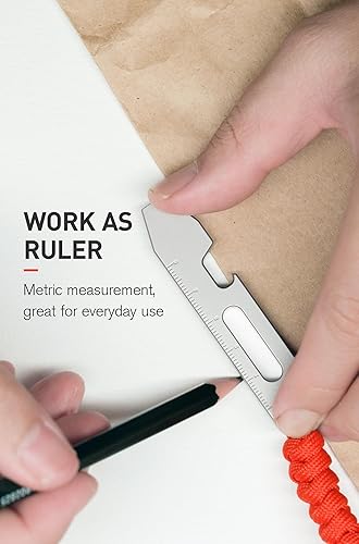 Miniatura 4 de KEEPO LINK Multiherramienta de palanca EDC de titanio, herramienta 4 en 1 con abridor de botellas, llave hexagonal y regla, herramienta de palanca