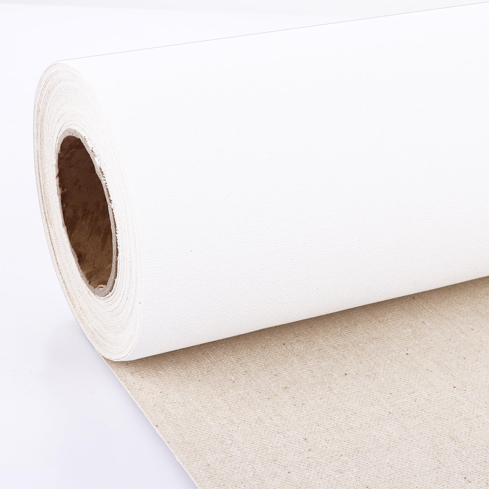 Rotolo di tela di lino, 38 cm x 10 m, rotolo di tessuto per pittura a grana fine, tela artistica con texture naturale, per pittura ad olio e acrilico