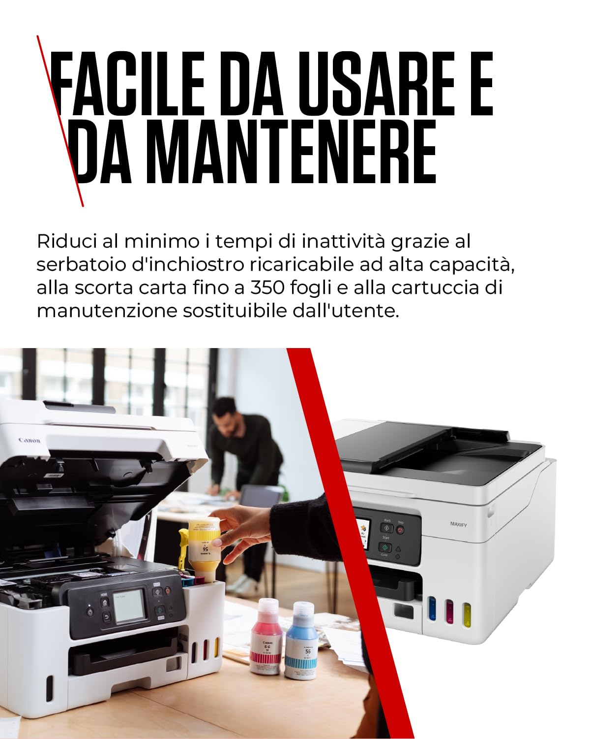 Canon Stampante WiFi per Casa e Ufficio MAXIFY GX4050 - Stampante Multifunzione MegaTank con Scanner, Fax e Fotocopiatrice per Casa | Connettività WiFi, Ethernet e USB