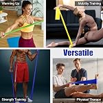Bandes de résistance plate pour la thérapie physique et la rééducation, Pilates, 1.8 m Long-Tex Bandes de travail élastiques Latex Résistance pour les femmes et les hommes