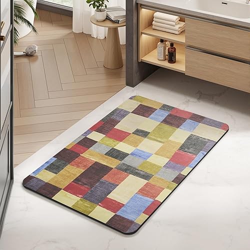 Vista 29 de MontVoo -Tapete de Baño-Alfombras de Baño Delgadas Antideslizantes que Caben Debajo de la Puerta- Secado Rápido Superficie de Gamuza Sintética