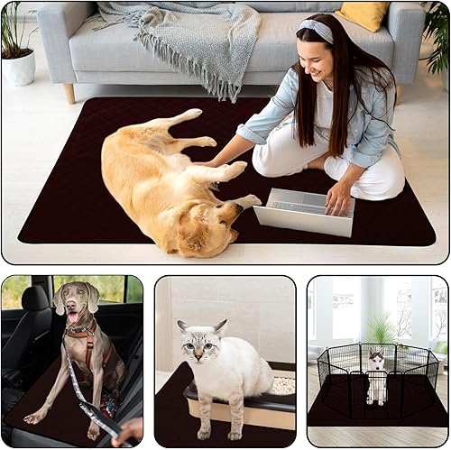Miniatura 7 de Almohadillas lavables para orina de perro, 59 x 47 pulgadas, extra grande, tapete de entrenamiento para cachorros para maletero, viajes, cama, sofá,